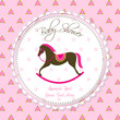 Vector Rocking Horse Baby Card