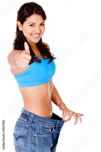 Photo: Woman in baggy pants Woman in baggy pants