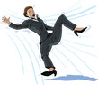 Illustration of a business woman falling