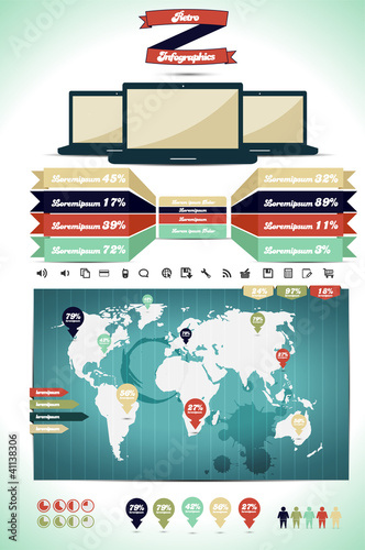 Vector: Retro infographics Retro infographics