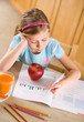 girl doing homework