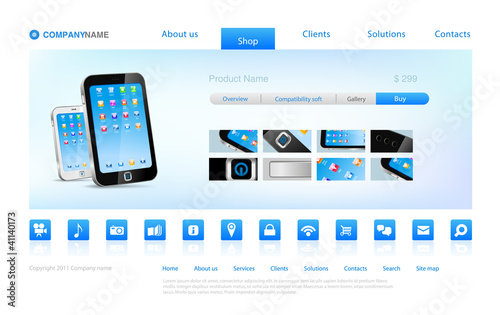 Vector: Website concept online store. Touchscreen devices Website concept online store. Touchscreen devices