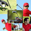 canvas print picture - Golf themed montage