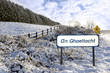 an ghaeltacht sign in irish snow scene