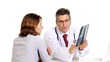 Doctor and patient woman.