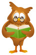 Vector: mascot owl - reading book mascot owl - reading book