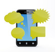smartphone with speech bubbles