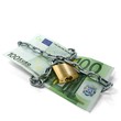 100 Euro mit Kette und Schloss