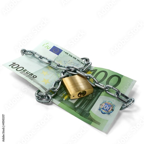 Photo: 100 Euro mit Kette und Schloss 100 Euro mit Kette und Schloss