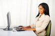 canvas print picture - Businesswoman using a computer