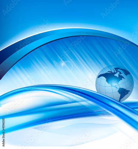 Vector: Business elegant abstract background with globe. Business elegant abstract background with globe.