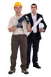 Builder stood with architect