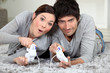 couple playing video games couple playing video games
