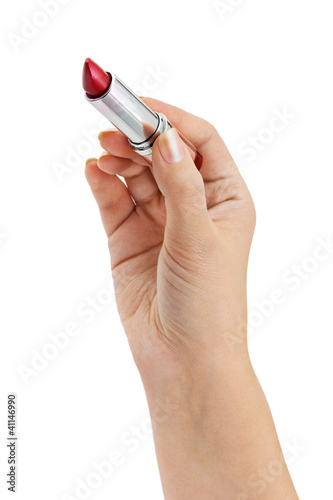 Photo: Writing hand with lipstick Writing hand with lipstick