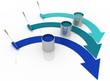open buckets with a paint and rollers