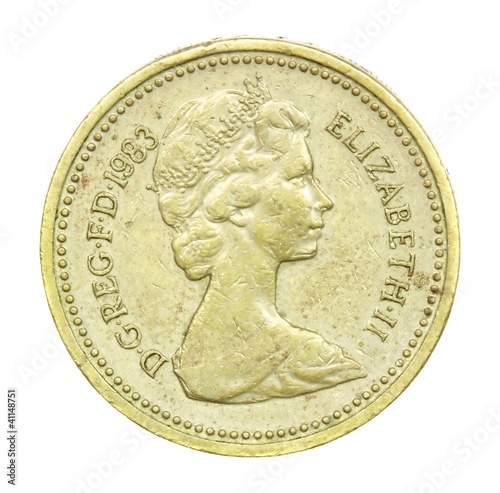 Photo: English one pound coin of 1983 English one pound coin of 1983