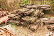 Old rusty rail pieces
