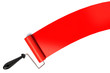 Paint roller painting in red.