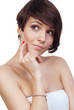 Photo: Beautiful teenage girl is thinking and looking up. Beautiful teenage girl is thinking and looking up.