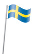 Swedish flag on flagpole vector illustration Swedish flag on flagpole vector illustration