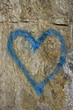 Rock surface with a blue heart Rock surface with a blue heart