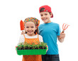 Photo: Happy spring gardening kids Happy spring gardening kids