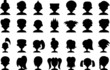 Cartoon Head Silhouettes