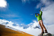 Hiker in Himalaya mountains