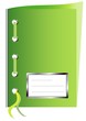 Green paper workbook with space for text, vector
