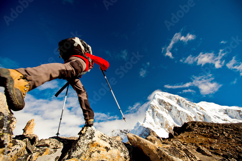 Photo: Hiker in Himalaya mountains Hiker in Himalaya mountains