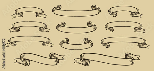 Vector: Vintage ribbons set Vintage ribbons set