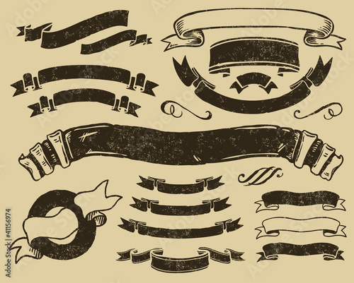 Vector: Vintage ribbons set Vintage ribbons set