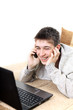 teenager with notebook and phone teenager with notebook and phone