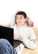 surprised teenager with notebook surprised teenager with notebook