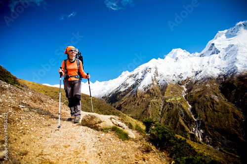 Photo: Hiking in Himalaya mountains Hiking in Himalaya mountains