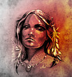 Illustrazione: Sketch of tattoo art, Lovely and passionate look from a tent of Sketch of tattoo art, Lovely and passionate look from a tent of