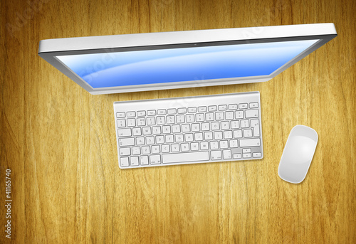 Photo: overhead modern computer overhead modern computer
