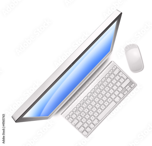 Photo: modern silver computer modern silver computer