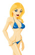 Girl in a Blue Bikini Vector Pin Up