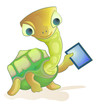 turtle holding tablet pc