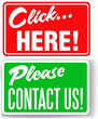 Please contact us click here store signs Please contact us click here store signs
