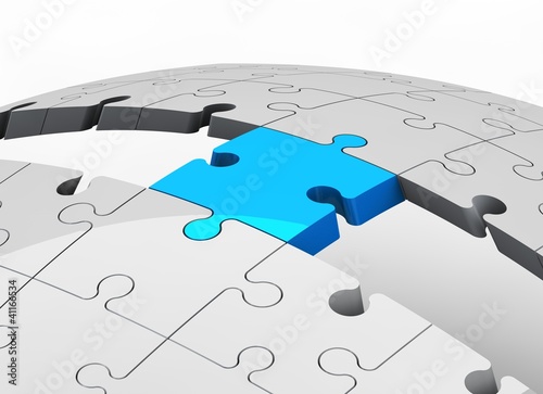 Illustration: blue puzzle blue puzzle