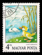 Photo: Slaked postage stamp in 1987 with the ugly duckling and swans Slaked postage stamp in 1987 with the ugly duckling and swans