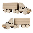 tractor trailer truck on white background