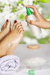 moisturizing the feet in the spa salon moisturizing the feet in the spa salon