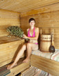 girl is steamed in the sauna