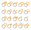 Orange and grey web icons