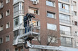 Cameraman working on an aerial work platform