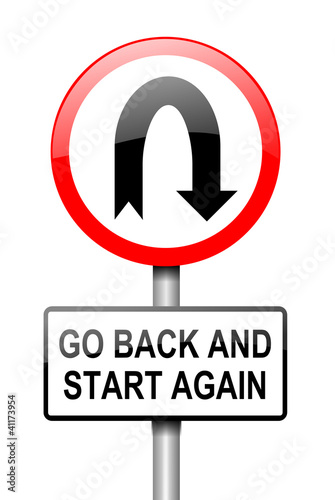 Illustration: Start again. Start again.