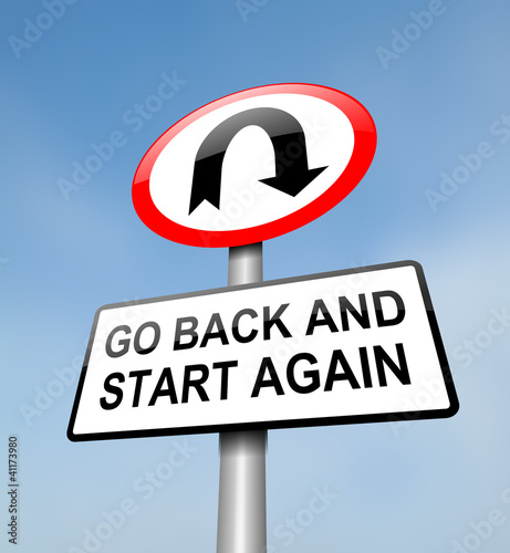 Illustration: Start again. Start again.